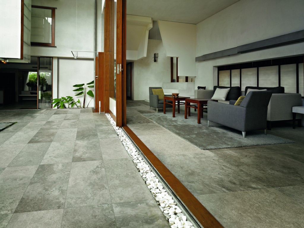 Florim's Living Platinum ceramic tiles look just like natural stone.