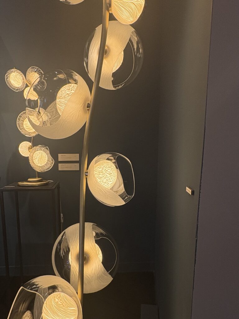 Bubble-like floor and table lamps from Adrian Sassoon in London.